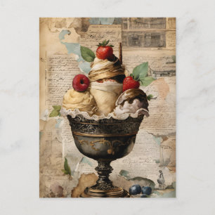 Ice cream Sundae Collage Postcard