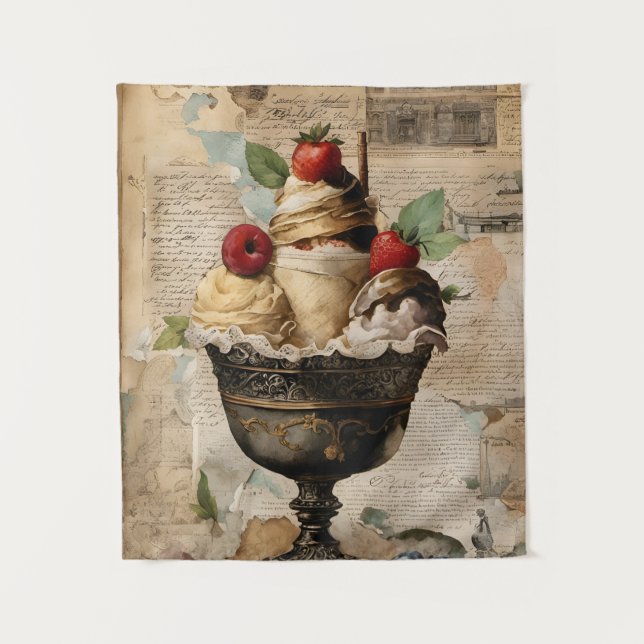 Ice cream Sundae Collage  Tapestry (Front)