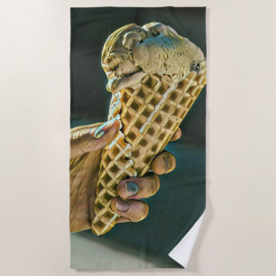 Ice cream sundae for kids beach towel