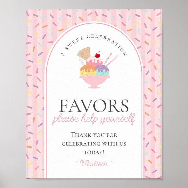 Ice Cream Sundae Heres the Scoop Sweet Favours Sig Poster (Front)