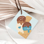 Ice Cream Sundae Kids Birthday Thank You Favour Tags<br><div class="desc">Designed to match our ice cream sundae kids' birthday party invitations,  these cute favour tags feature a three scoop cone with the words "thank you" and a signature in cute retro vintage style lettering.</div>