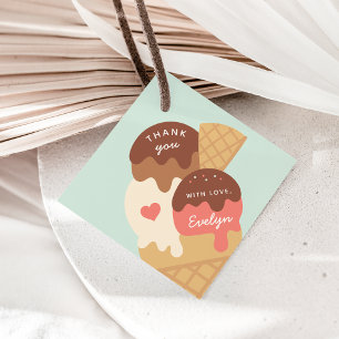 Ice Cream Sundae Kids Birthday Thank You Favour Tags