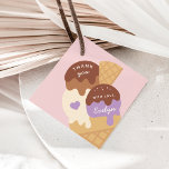 Ice Cream Sundae Kids Birthday Thank You Favour Tags<br><div class="desc">Designed to match our ice cream sundae kids' birthday party invitations,  these cute favour tags feature a three scoop cone with the words "thank you" and a signature in cute retro vintage style lettering.</div>
