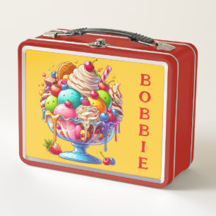 ICE CREAM SUNDAE METAL LUNCH BOX