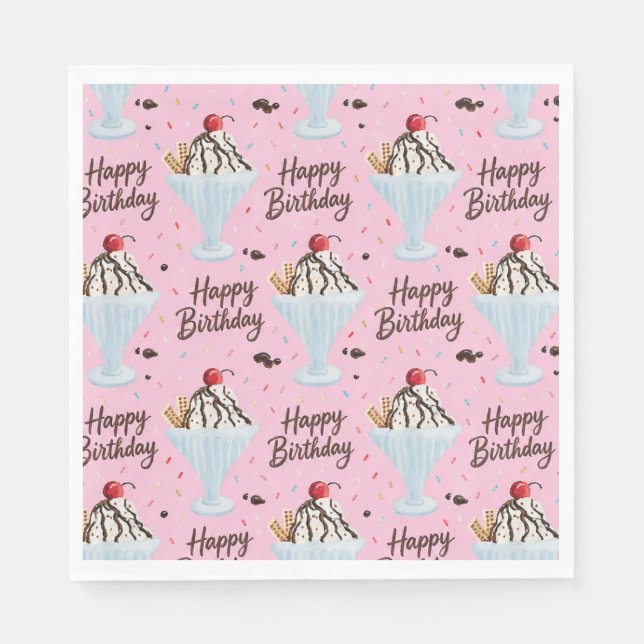 Ice Cream Sundae Napkin (Front)