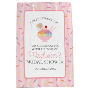Ice Cream Sundae Scooped Up Bridal Shower Favours Medium Gift Bag