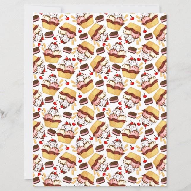Ice Cream Sundae Scrapbook Paper (Front)