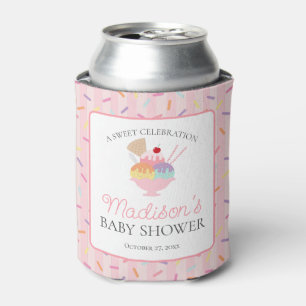 Ice Cream Sundae Sprinkled Sweet Baby Shower Favou Can Cooler