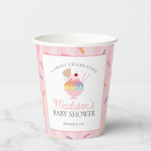 Ice Cream Sundae Sprinkled with Love Baby Shower Paper Cups