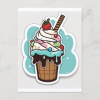 Ice cream sundae sticker