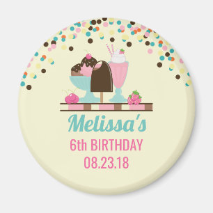 Ice Cream Sundae Summery Treats Birthday Magnet