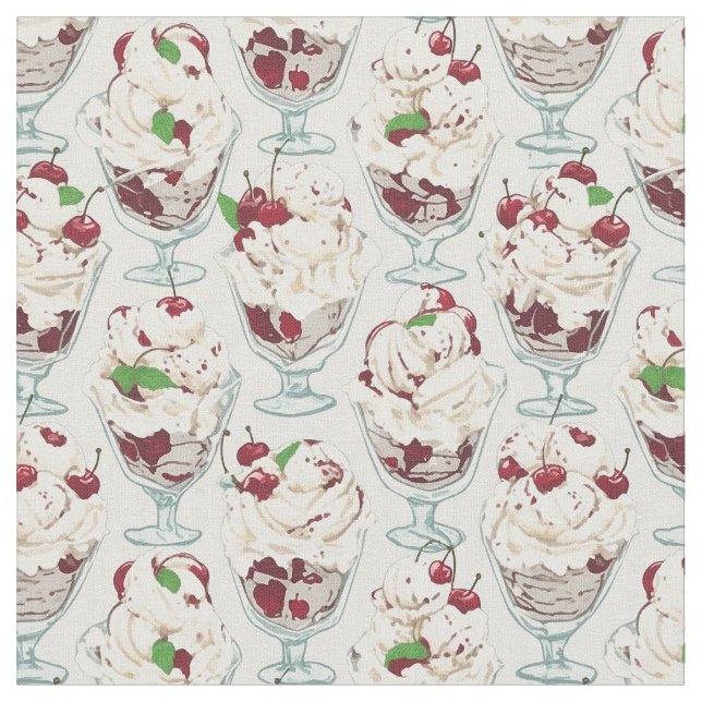 Ice Cream Sundays Fabric (Close Up)