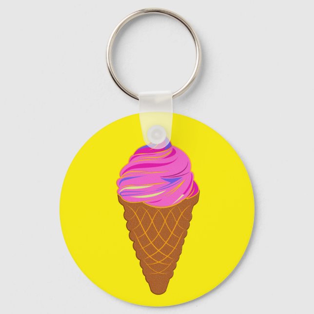 ice cream sweetcream   keychain (Front)