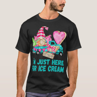 Ice Cream Tee For Kids Women Cute Summer Gnome T