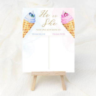 Ice cream theme boy or girl Gender Reveal vote Poster