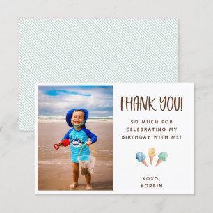 Ice Cream Theme Thank You Photo Card