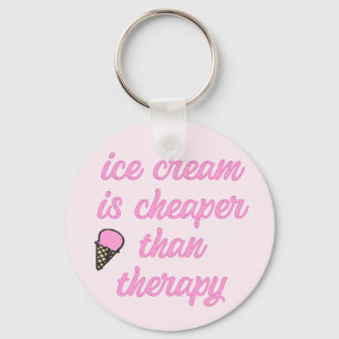 Ice cream therapy - Funny Summer Quote Key Ring