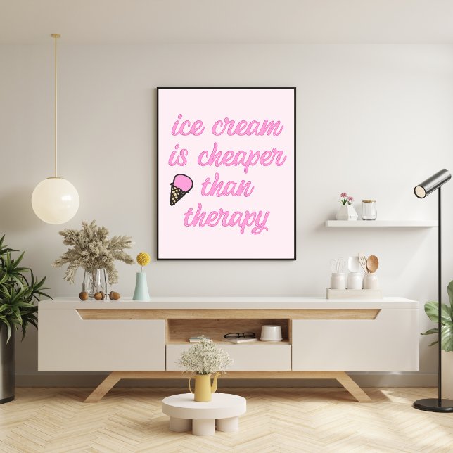 Ice Cream Therapy - Funny Summer Quote Poster (Creator Uploaded)