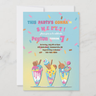 Ice Cream Treats Birthday Invitations