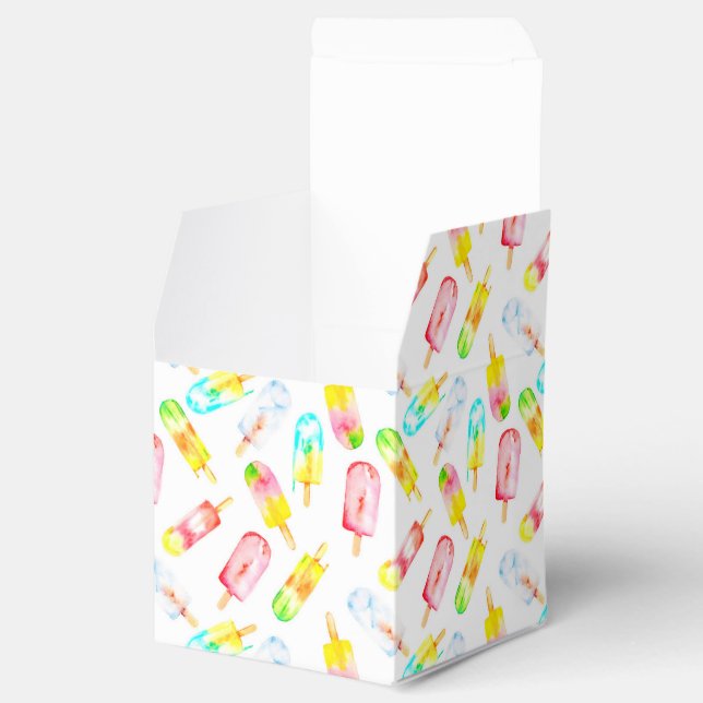 Ice-cream trendy watercolour design. favour box (Opened)