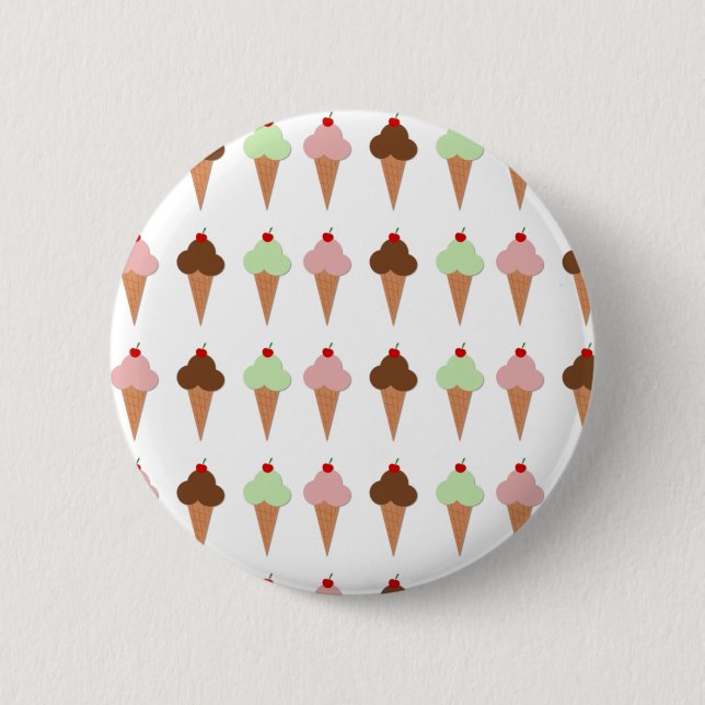 Ice Cream Trio 6 Cm Round Badge (Front)