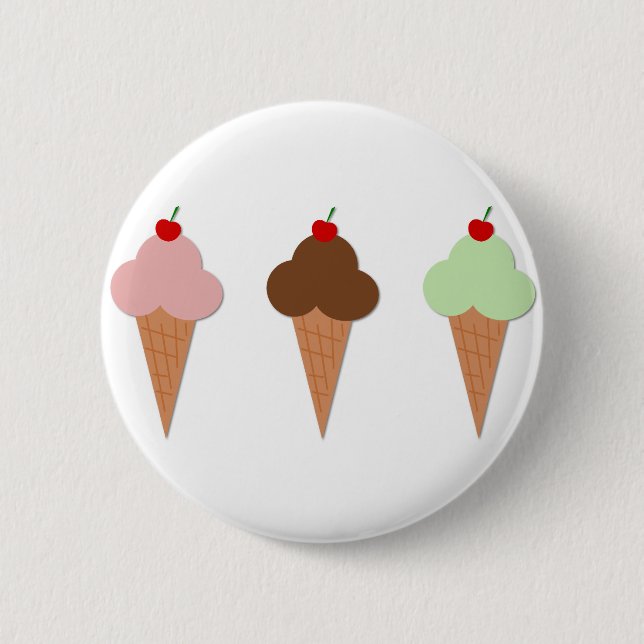 Ice Cream Trio 6 Cm Round Badge (Front)