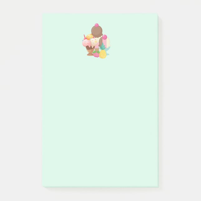 Ice Cream Trio Neopolitan Flavour Post-it Notes (Front)