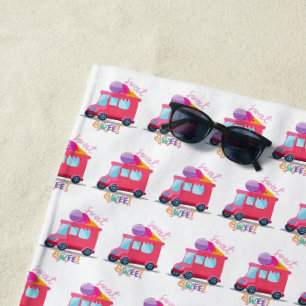 ice cream truck beach towel