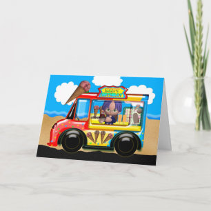 ice cream truck birthday greeting card