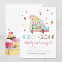Ice Cream Truck Birthday Invitation