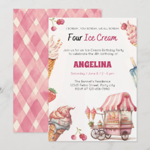 Ice Cream Truck Birthday Party Invitation