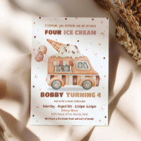 Ice Cream Truck Boy Birthday Invite