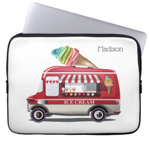 Ice Cream Truck custom name laptop sleeves