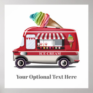 Ice Cream Truck custom text poster