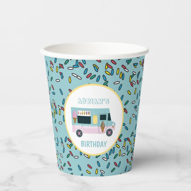 Ice Cream Truck Design Birthday Party  Paper Cups (Front)