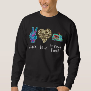 Ice Cream Truck Driver Love Peace Leopard Classic Sweatshirt
