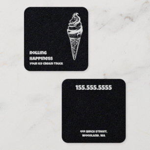 Ice Cream Truck Premium Square Business Card