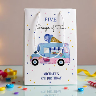 Ice cream truck Scoops of fun kids birthday Medium Gift Bag
