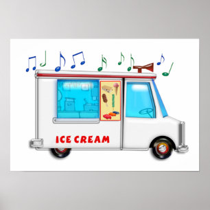 Ice Cream Truck with Music Poster