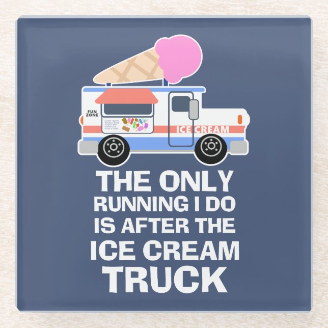 Ice Cream Truck Workout Glass Coaster (Front)