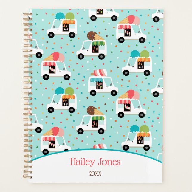 Ice Cream Trucks  Sprinkles Girls Personalised Planner (Front)