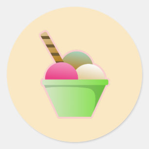 Ice Cream Tub Classic Round Sticker