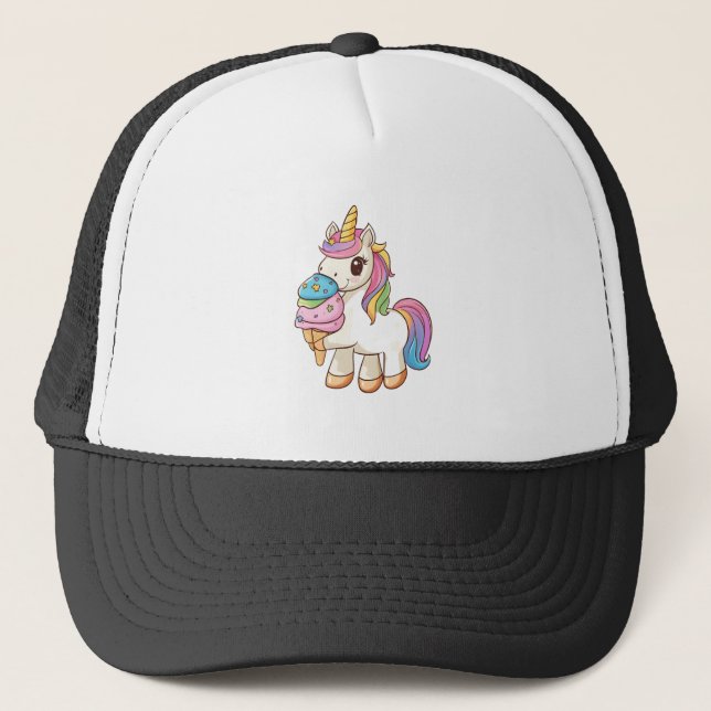 Ice Cream Unicorn Delight (1) Trucker Hat (Front)