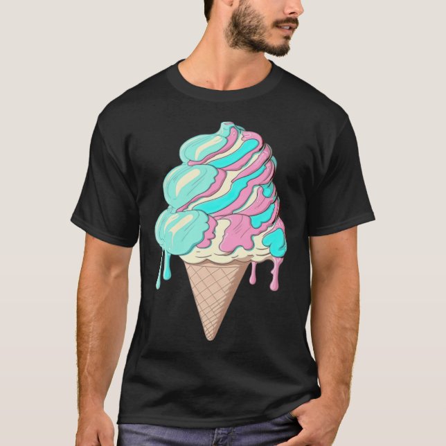 Ice Cream Vaporwave Retrowave Aesthetic T-Shirt (Front)