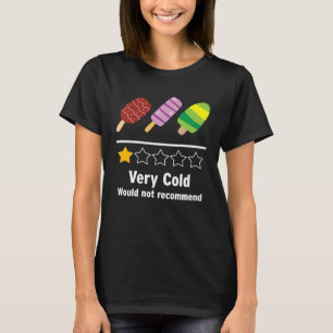 Ice Cream Very Cold Would Not Recommend Rating T-Shirt