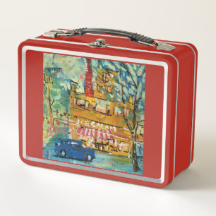 Ice Cream Visit Painting / Artist Larry Lerew Metal Lunch Box