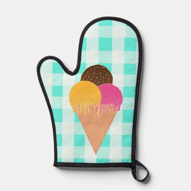 ice-cream waffle cone oven mitt (Front)