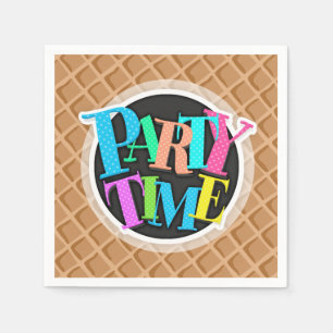 Ice Cream Waffle Cone Pattern Napkin