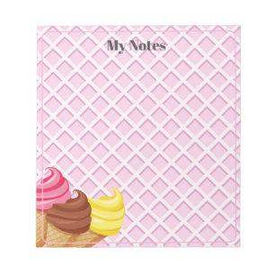 Ice Cream Waffle pink Notepad