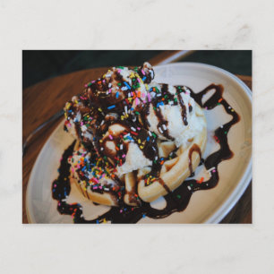 Ice Cream Waffle Postcard